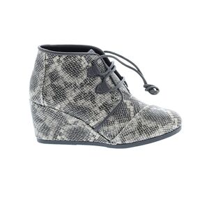 Toms Kala Black Multi Faux Snake Wedge Bootie 7.5